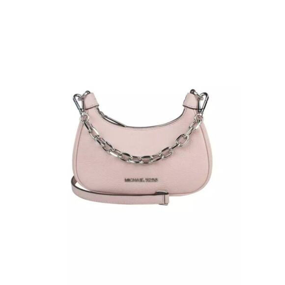 Michael Kors Cora Leather Medium Zip Pouchette bag in Powder Blush (baby pink) - Picture 1 of 6